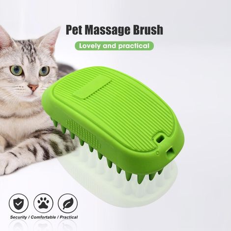 Brosse de massage pour chien, brosse de toilettage en silicone souple pour chat, brosse de bain en caoutchouc loofah, brosse douce (1/5)