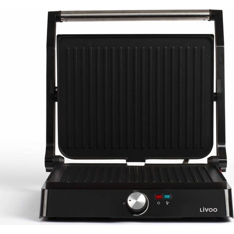 Grill viande et panini - LIVOO - DOC223 - 2200W - 2 plaques - Antiadhésif - Surface de cuisson de 29 x 23 cm - Témoins lumineu (1/5)