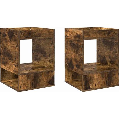 Maison Exclusive - Beistelltisch 2 pcs Geräucherte Eiche 40 x 40
