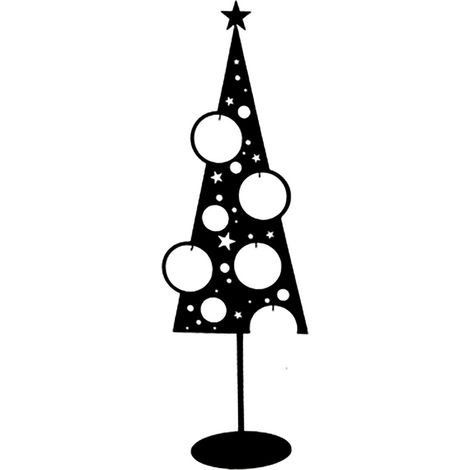 TrendLine Deko-Weihnachtsbaum Metall 58 x 19 x 13 cm schwarz Dekoartikel