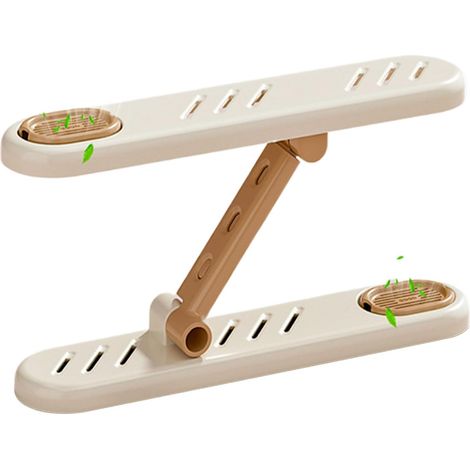 Étagère de Rangement à Chaussures Support Extensible à 2 Niveaux Porte-Chaussures Ajustable avec Compartiment Aromathérapie pour Placard, Entrée, Porte d'Entrée, Plancher, Chambre, Dortoir (1/5)