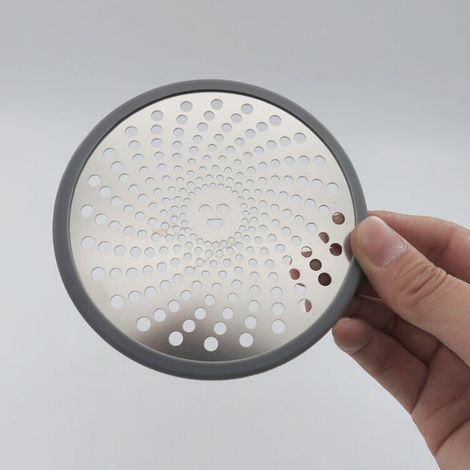 Drain de douche rond en acier inoxydable, filtre à cheveux, filtre de vidange, antirouille, anti-obstruction, facile à nettoyer, salle de bain, cuisine, baignoire, 11 cm – Argent (1/5)