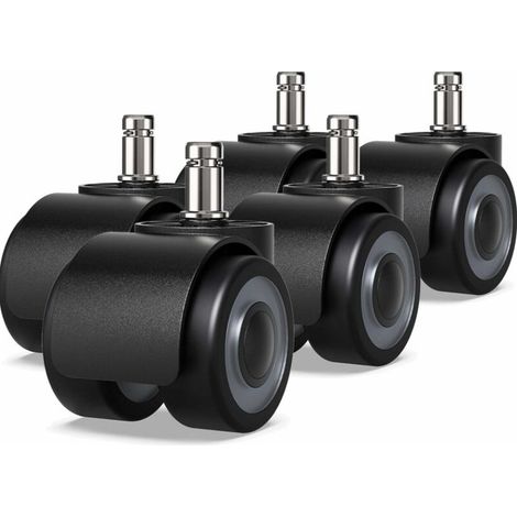 5 Pack Office Chair Caster Wheels 11 x 22mm Double Wheel Design Won't Scratch the Floor Diameter: 50 (1/5)