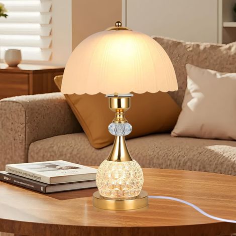 Lampe de table, lampe de lecture, lampe de bureau en cristal, élégante et simple, lampe de chevet polyvalente pour chambre, bureau, mariage ou usage domestique.