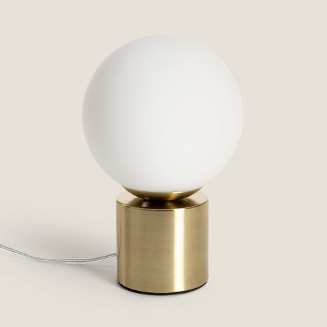Lampada da Tavolo in Metallo e Vetro Atenas Oro (1/5)
