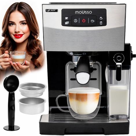 Yoer INOX 20bar Kaffeevollautomat mit Milchaufschäumer