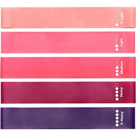5 Piece Elastic Band for Bodybuilding, Elastic Fitness Band, Resistance Band, Silicone Bodybuilding, for Bodybuilding Exercises Legs, Hips, Pilates, Yoga (1/5)