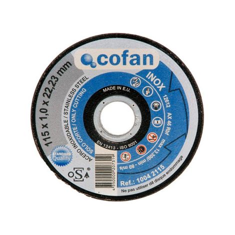 Discos de corte estándar "línea azul" acero y hierro +30% rendimiento y seguridad                          115 mm               3.0 x 22.2 mm