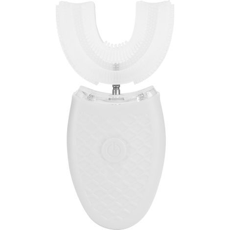 Brosse à dents électrique en forme de U, en Silicone, Rechargeable par ultrasons, pour blanchir les dents (blanche)