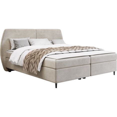 Cama continental Stonecrest 110, Wave 02, Continental, Doble, 140x200, Tapiz, Somieres, 170x207x107cm