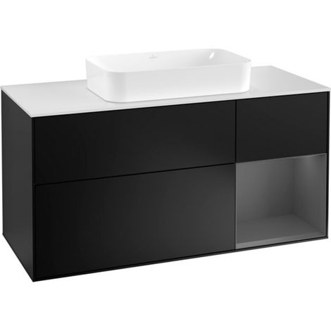 V&B Waschtischunterschrank Wandbeleuchtung Finion 120cm, Pl w m, Rg r A m, bla m Lac (1/2)