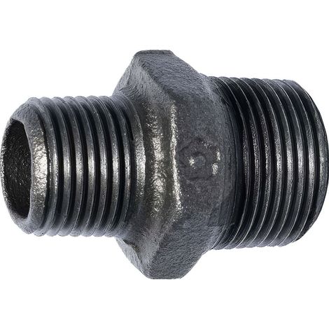 Mamelon Réduit Mâle Mâle Fonte Noir - Raccord Plomberie Gaz Industriel Ø A: 1'' Ø B: 3/4'' (1/2)