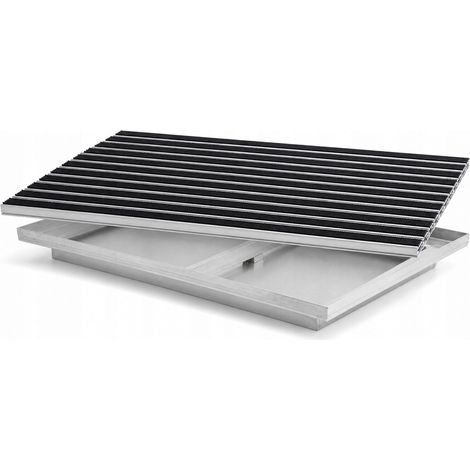 Polentex Aluminium-Fußmatte C22 Gummi schwarz 100x50 + Schmutzfang (1/5)