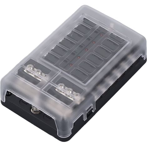 Bloc fusible 12 voies panneau porte-fusibles marin avec témoin LED couvercle étanche 12V 24V auto (1/5)