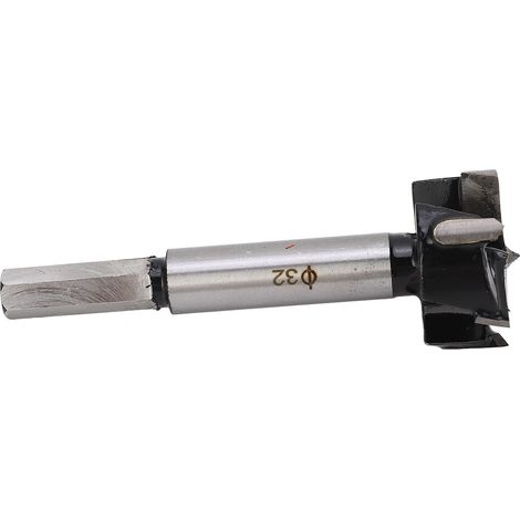Mèche Forstner 32 mm à 3 cannelures et 4 dents en carbure pour le perçage de trous de charnières dans le travail du bois (1/5)