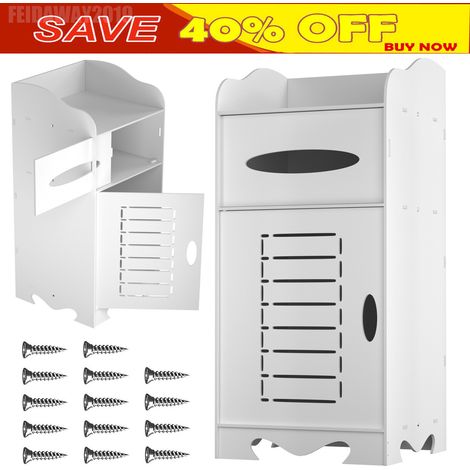Bathroom Floor Cabinet Storage Shelf Unit With 1 Drawer 1 Door 2 Shelves Free Standing Cupboard for Bathroom Living Room Porch (1/5)