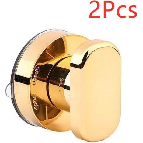 Ventouse Forte Tirer Poignées, Poignée De Porte Ventouse, Porte De Salle De Bain Porte En Verre Tirer Poignée Boutons - or ( (1/4)