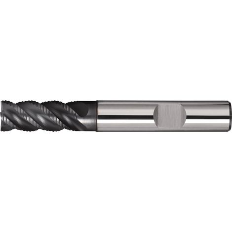 Fresa de vástago DIN 6527L Tipo NR-UNI D.16mm Longitud de corte 40mm VHM TiAlN HB Z.4 Larga TW (1/2)