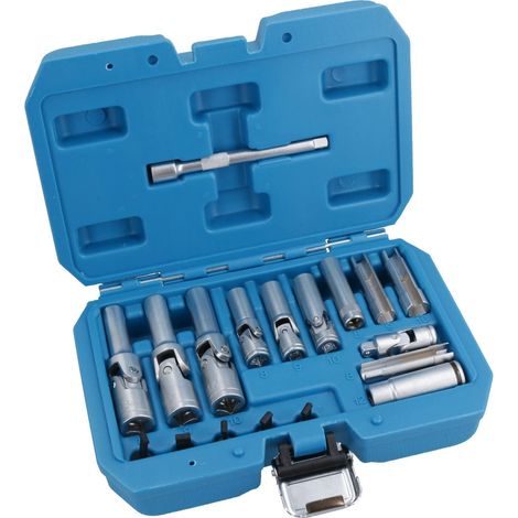 Ensemble de 18 douilles ultra-plates 1/4" pour bougies de préchauffage, bougies d'allumage et injecteurs diesel (1/4)