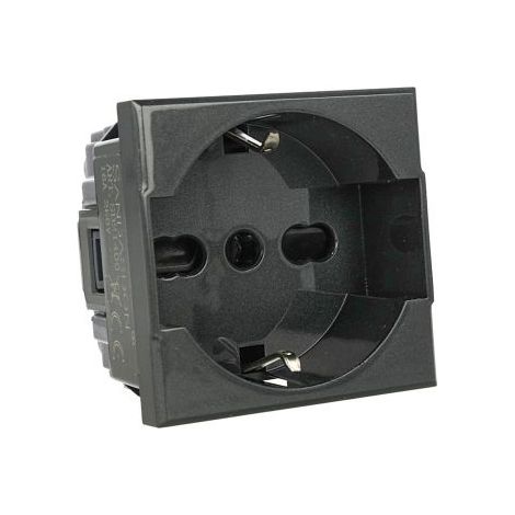Presa Schuko 2P+T 16A Nera Antracite Compatibile con Bticino Axolute SD21400 (1/2)