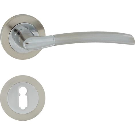 DOMINO Poignée de porte PRESTO-R M6/M9 BB Poignée avec rosace BB pour clé Chrome/nickel brillant (1/5)