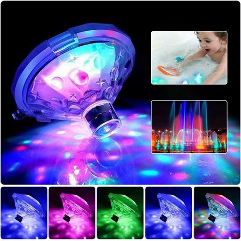Éclairage de piscine, lampe disco LED, lampe flottante étanche pour piscine, lampe de spa pour baignoire fonctionnant sur piles, 7 modes d'éclairage - DENUOTOP-AquaForge (1/5)