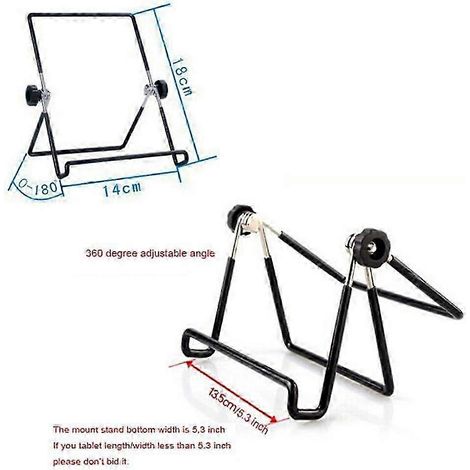Support universel portable pour tablette de bureau compatible avec Kindle 2/3/4/Air/Mini (noir) (1/5)