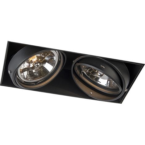 Recessed Spot Black AR111 Rotatable and Tiltable Trimless 2-Light - Oneon