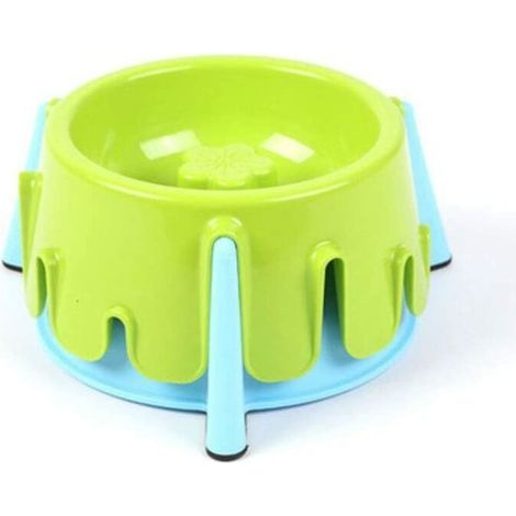 Comedero para mascotas - Comedero de plástico de primera calidad, altura ajustable para perros grandes, tamaño 20x9,5 cm (Color: Verde) (1/5)