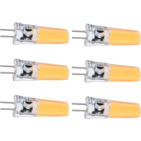 Lot de 6 ampoules GY6.35 5W COB 500lm en silicone pour plafonnier de salon, blanc chaud (1/5)