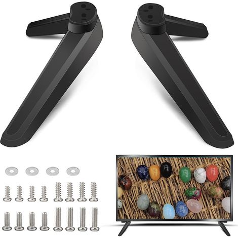 Support TV - Pieds de Support pour Téléviseur - Compatible Universel VESA 100x100 à 400x400 mm - Hauteur Réglable 15 cm - Pour Écrans 32 à 65 Pouces - 1 Pièce