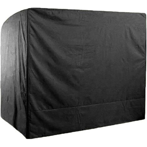 Tigrezy wasserdichte 3-Sitzer-Gartenschaukel-Abdeckung, 220 x 125 x 170 cm, 210D Oxford Anti-UV-Schaukel-Abdeckung, Outdoor-Schaukel-Schutzhülle, Schwarz