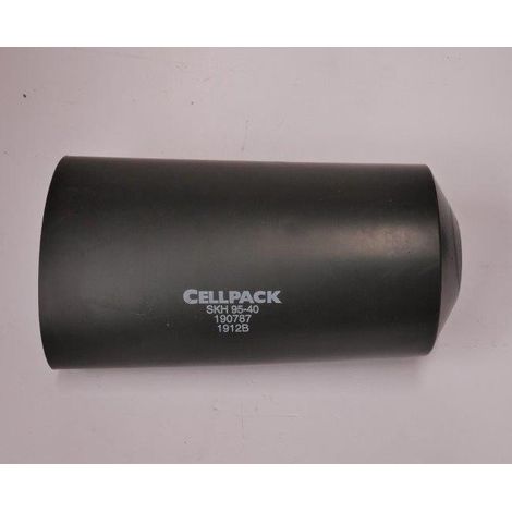 Bouchon embout rétractable noir taux de rétreint 3:1 Ø avant-après 95-40mm (à l'unité) CELLPACK (1/2)