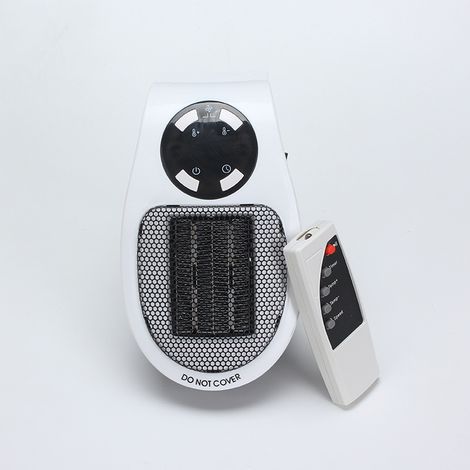 Radiateur de ventilateur - petit réchauffeur électrique portatif, radiateur de ventilateur - avec télécommande, norme européenne (1/2)