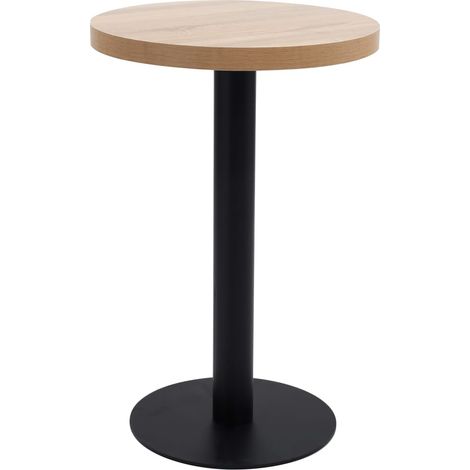 Table d'appoint auxiliaire table de bar hauteur 75 cm diamètre 50 cm MDF et acier noir DEC036559