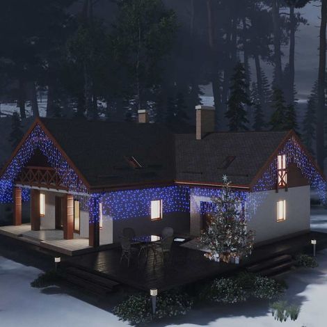 vidaXL Luci a Ghiaccioli a LED 10 m 400 LED Blu 8 Funzioni (1/5)