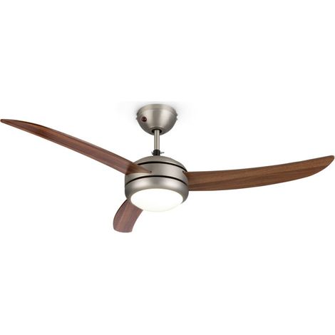 Ventilatore da soffitto da 52" (10344 m³/h) – 3 pale effetto legno rovere scuro – 3 velocità – Telecomando incluso (1/5)