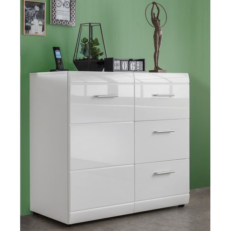 Bahut design blanc 96x86x40cm Alama (1/4)