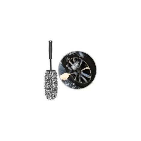 Brosse Jantes Voiture, Brosse de Nettoyage en Microfibre, Brosse de Roue de Voiture Jante sans Partie Métallique, Pas de Rayures Brosse Jantes Aluminium (1/5)
