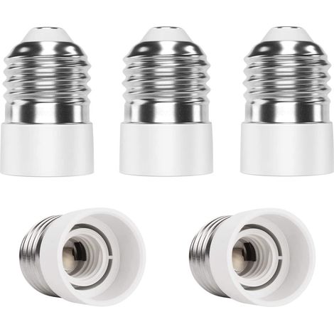 5x Convertisseur de douille E27 à E14, Convertisseur d'adaptateur, Base de lampe, Adaptateur de douille de lampe, Adaptateur de lampe pour lampes et ampoules LED et Lampes fluocompactes (1/5)