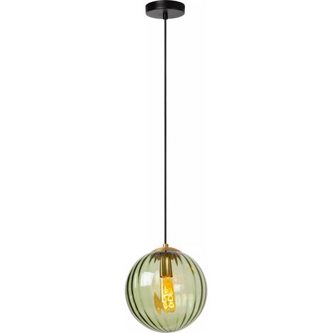 Lampada sospensione sfera vetro verde Monsaraz E27 40W Lucide (1/5)