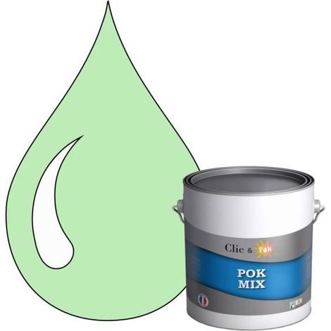 Peinture d'Accroche et Finition 2 en 1 - POK - RAL 6019 - Vert Blanc - Satiné - 3L (1/4)