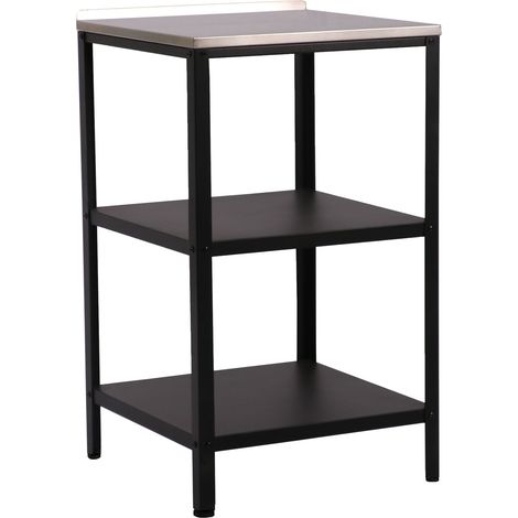 Estante exterior de acero 92 x 50 x 50 cm negro mate plata 030006964