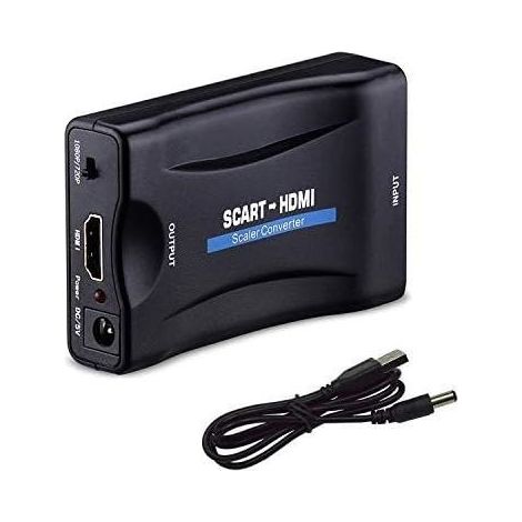 Péritel Vers Hdmi Adaptateur,1080p Hd Convertisseur Scart Vers Hdmi Compatible Pour Ntsc Pal Pour Sky Hd Blu Ray Ps3 Tv Vcr Vhs, Etc. (1/5)