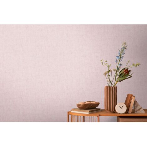 Papier peint intissé uni rose - 10,05 x 0,53 m - collection Cosmopolitan (1/5)