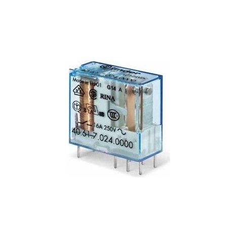 Mini Relè Per Circuito Stampato Circuito Stampato/Innesto Passo 5 Mm, Nessuna, 24 V, Standard, 1 Contatto, 16 A, Agni, Dc