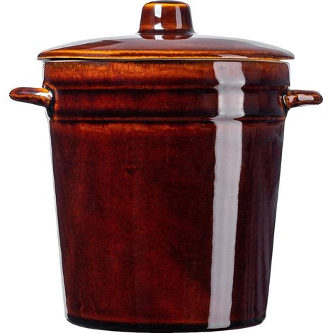 Pot en grès, Design durable, Utilisation polyvalente, Marron (1/4)