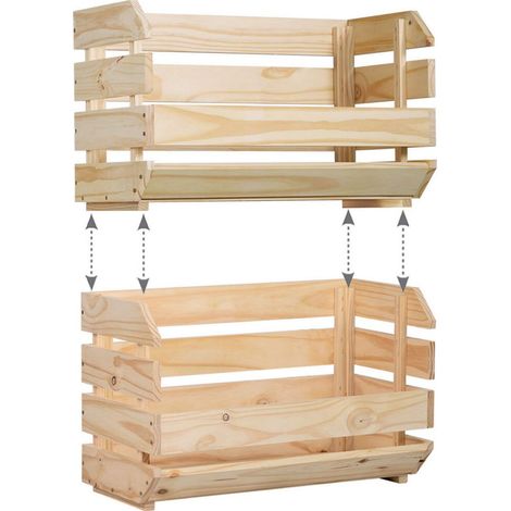 Astigarraga Cassa impilabile in pino massello L60 x H35,3 cm (1/5)