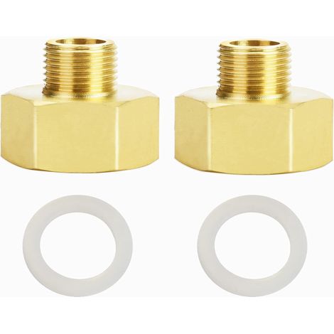 Lot de 2 rallonges de réduction 3/8" extérieur x 3/4" intérieur en laiton, 3/8" vers 3/4" (1/5)