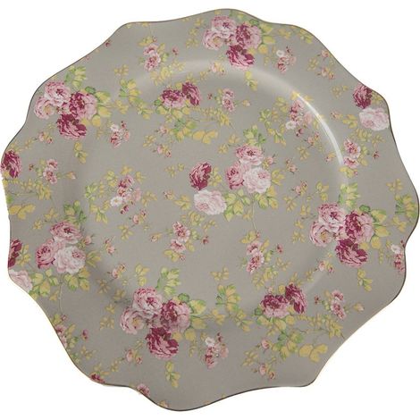 Assiette Plate en Céramique Verte avec Motif Floral pour Dîner et Table Ø 28 cm - PANGIVO (1/3)